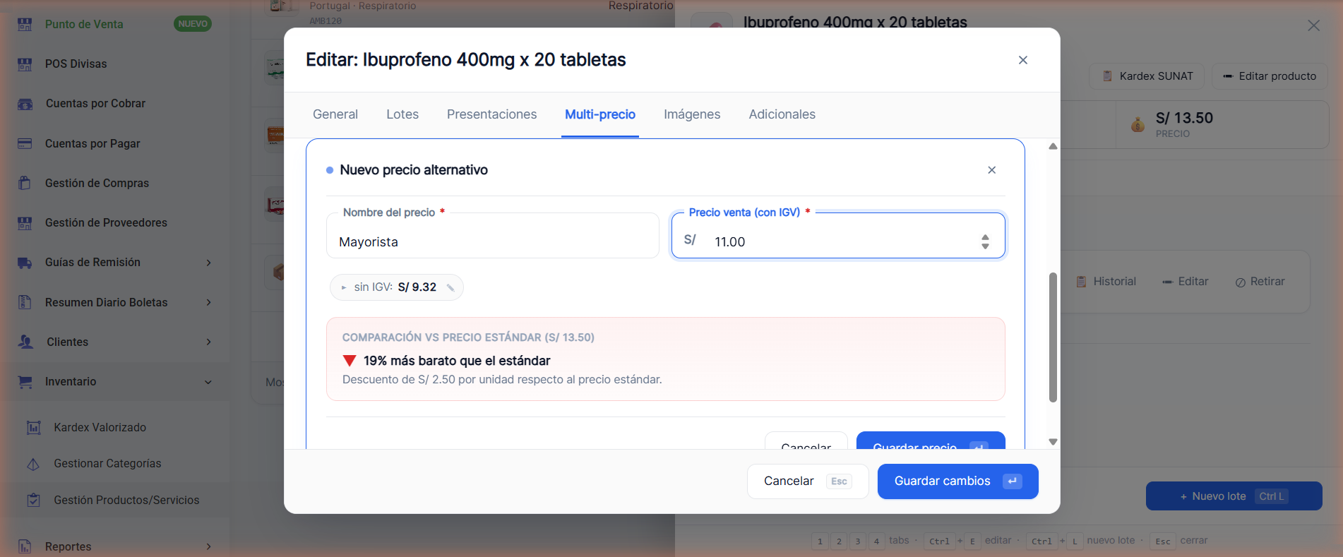 Formulario de precio alternativo Mayorista a 11 soles, 19% más barato que el estándar