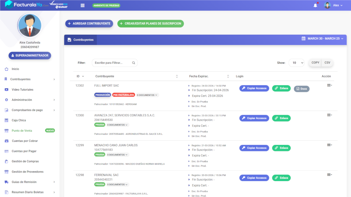 Panel Multi-Empresa V9 — Administración centralizada de clientes y suscripciones