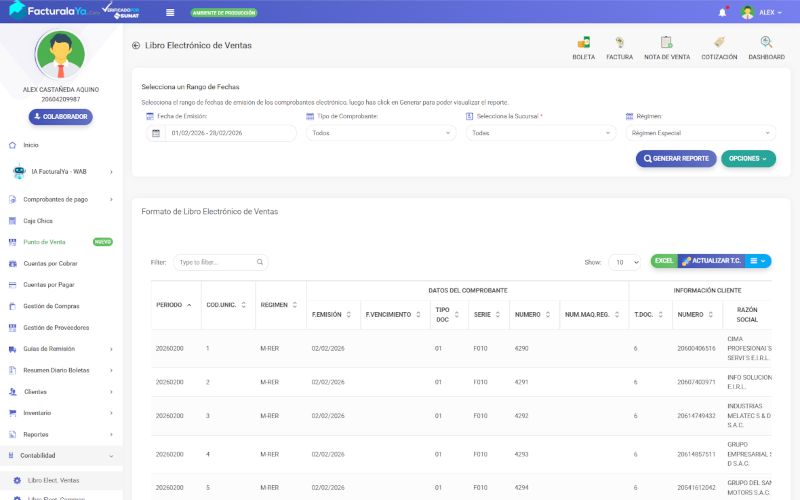 Libros Electrónicos y SIRE FacturalaYa V9