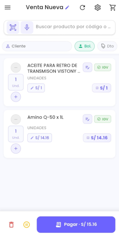 App Móvil FacturalaYa V9 - Punto de Venta